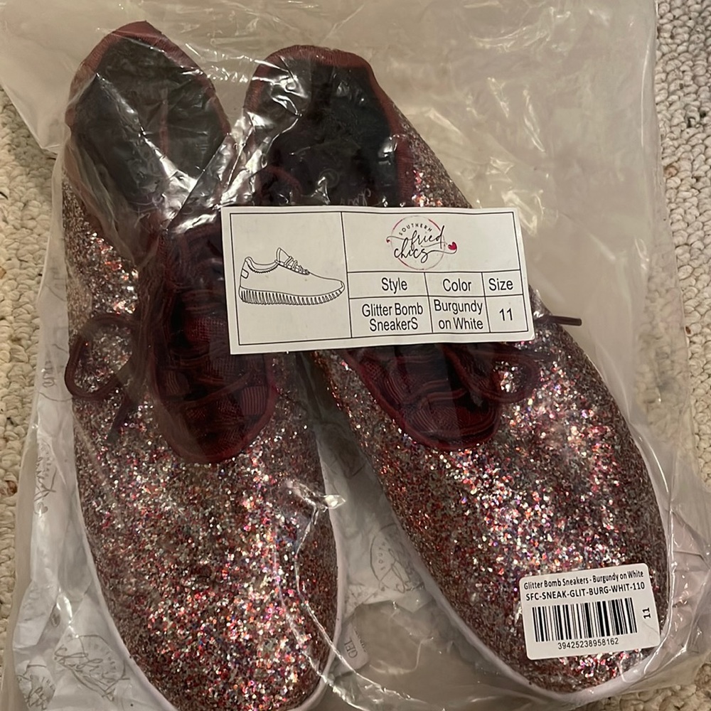 Women’s size 11 Glitter Bomb Seakers - Burgundy